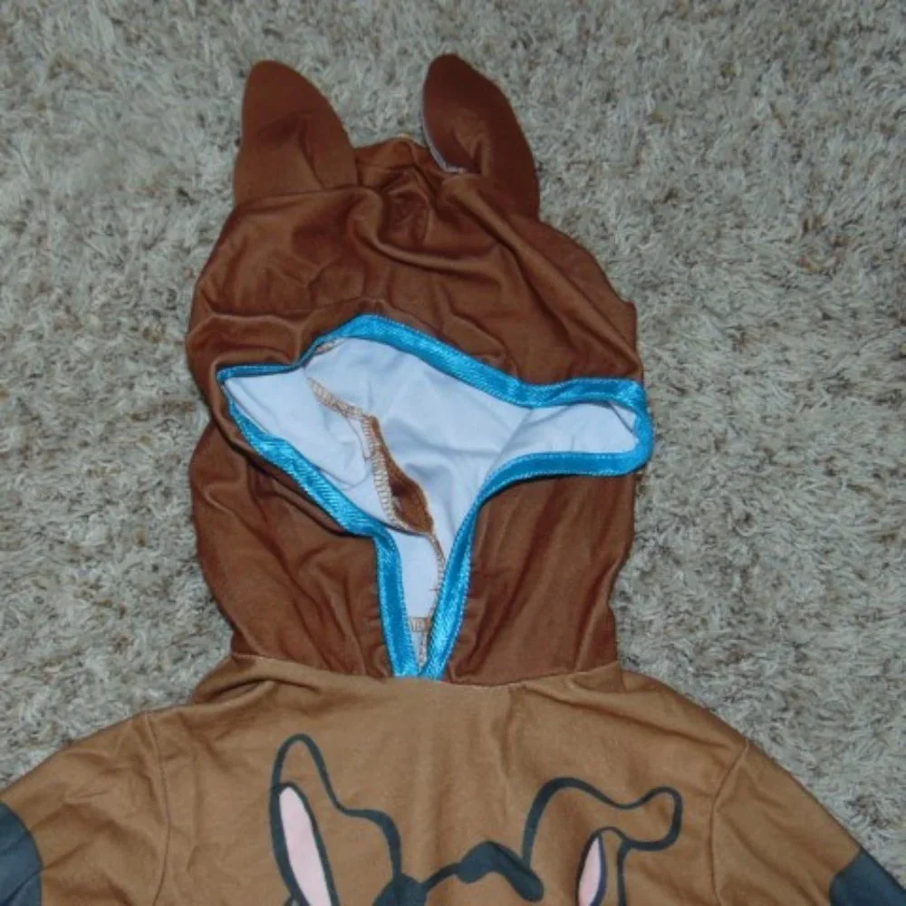 Scooby Doo Dog Halloween Costume 8/10 Brown Tutu Tulle Hooded Dress Girls